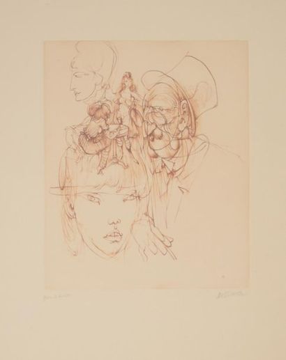 null Hans BELLMER (1902-1975)
Sans titre [visages et transparence]
Lithographie,...