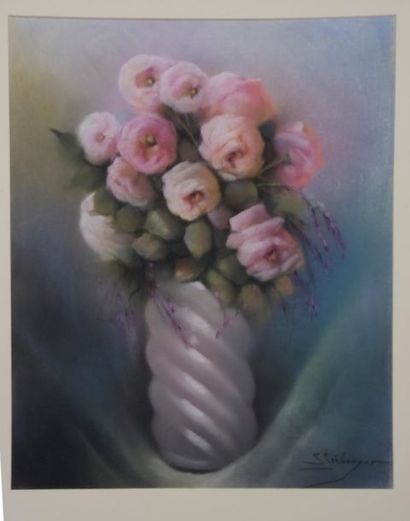 null Samuel SEEBERGER (actif entre 1875-1897)
Bouquet de fleurs.
Pastel sur papier....