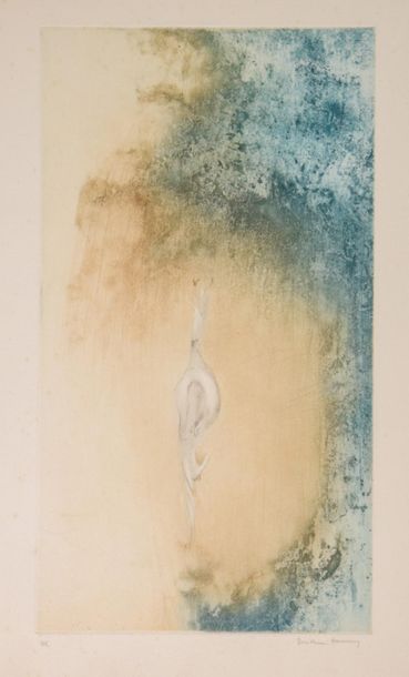 null Dorothea TANNING (1910-2012)
Planche de la suite La Marée, 1970
Aquatinte, signée...