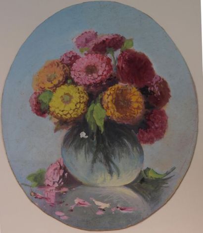 null Herman DELPECH (école bordelaise, début du XXe siècle)
Bouquet de fleurs
Gouache...