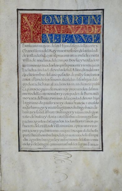 [NOBLESSE - ESPAGNE]. Manuscrit espagnol contenant les lettres de noblesse de Bernardino...