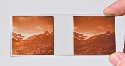 null Ensemble de 374 plaques positives stéréoscopiques sur verre, c. 1910 Beaux paysages...