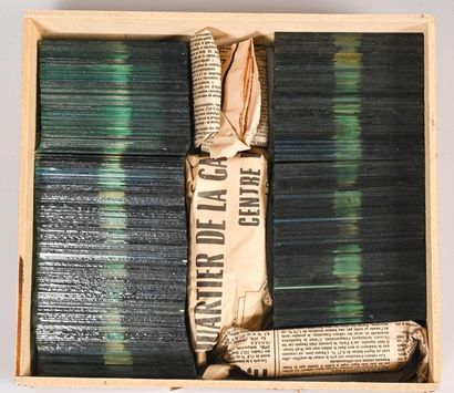 null Set of 374 stereoscopic positive plates on glass, c. 1910 Beautiful mountain...