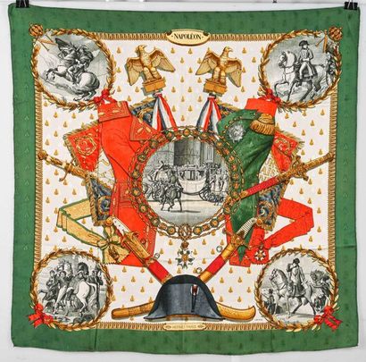 null HERMES Paris.
Printed silk square titled "Napoleon", signed Ledoux, damasked...