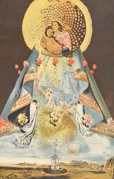 DALI (D'après) Madonna and Child
Lithograph numbered and dated in the margin 61/300...
