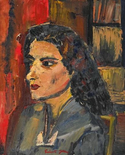 null Marcel SAINT-JEAN (1914-1994)
Jeune femme de profil
Huile sur toile, signée...
