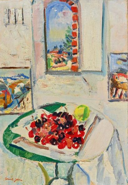 null Marcel SAINT-JEAN (1914-1994)
Assiette de fruits devant la fenêtre
Huile sur...