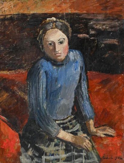null Marcel SAINT-JEAN (1914-1994)
Jeune fille assise
Huile sur toile, signée en...
