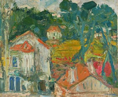 null Marcel SAINT-JEAN (1914-1994)
Les toits rouges
Huile sur toile, signée en bas...
