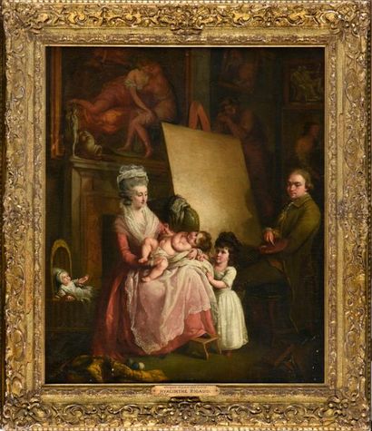 null Attribué à John Francis RIGAUD (1742 - 1810)
La famille du peintre
Huile sur...