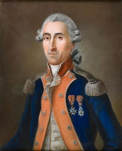 null École FRANCAISE de la fin XVIIIe siècle
Portrait d'un officier de la marine...