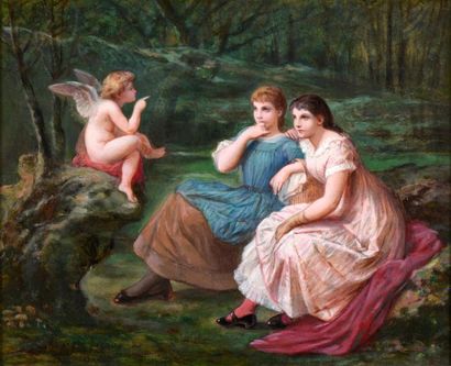 null Henri Pierre PICOU (1824-1895)
Deux jeunes filles écoutant un amour
Huile sur...