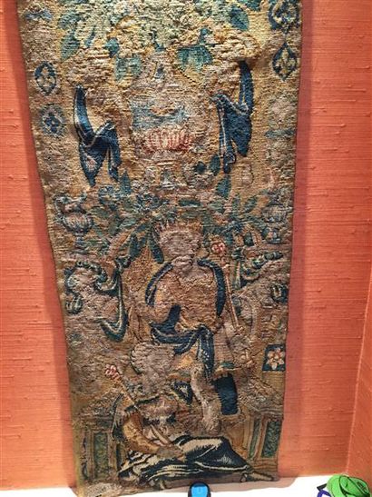 null Bordure montante de tapisserie, Aubusson, XVIIe siècle,

tapisserie laine et...