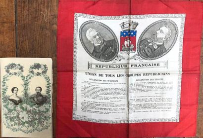 null Manifeste des 363, Souvenir des élections de 1877, 

mouchoir imprimé sur soie...