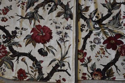 null Paire de rideaux en indienne, Alsace (?), seconde moitié du XVIIIe siècle, 

toile...