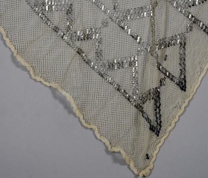 null Stole, Assiut, Egypt, circa 1920-1930,

embroidered cotton tulle in silvery...