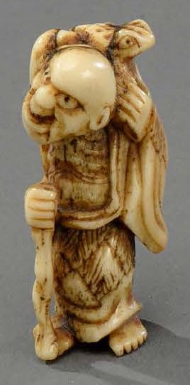 JAPON - Époque EDO (1603-1868) 
**Sennin, ivory netsuké
H. 4.5 cm - Weight: 12.6...