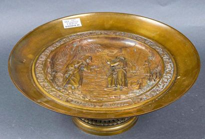null Charles-Théodore PERRON (1862-1934)
Coupe sur piédouche en bronze doré, le décor...