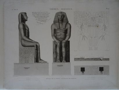 null DESCRIPTION DE L'EGYPTE : 
- Thèbes Louxor, planche 6 du volume 3, la feuille...