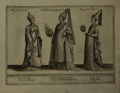 null D'après Abraham DE BRUYN (1540 - 1587)
Planches de costumes (Courtisane vénitienne,...