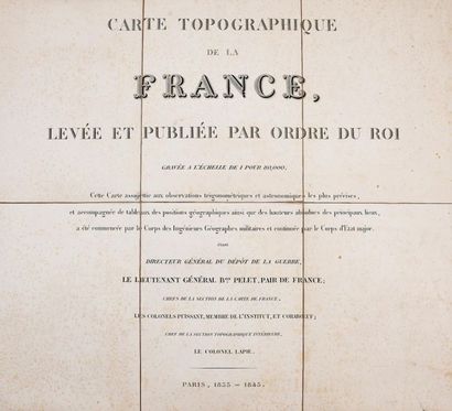null TOPOGRAPHICAL MAP OF FRANCE raised and published by order of the King, engraved...