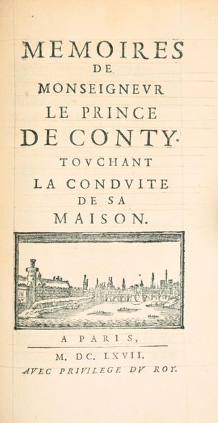 null CONTY (Armand de Bourbon Prince de). Les Devoirs des grands... Avec son testament....