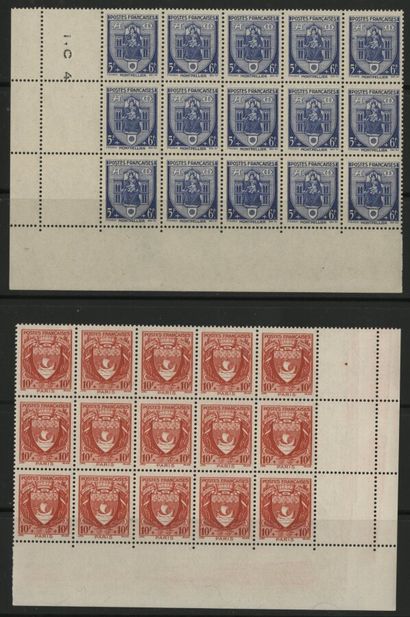 null Stock of France in Sheets, in panels of 25 copies or in new blocks ** without...