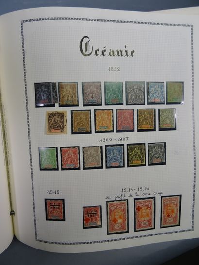 null Collection of FRENCH COLONIES in two albums where the stamps are mint * or cancelled....