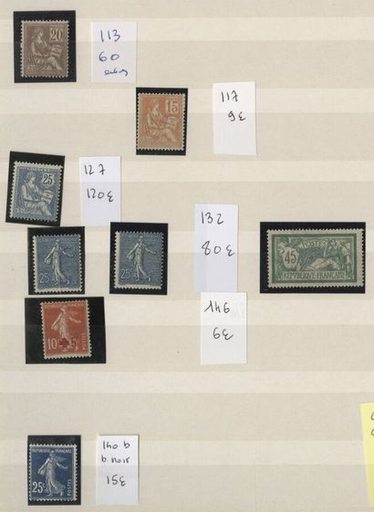 null A hinged binder of mint French stamps with hinge dimension 6 000 €. Examples...