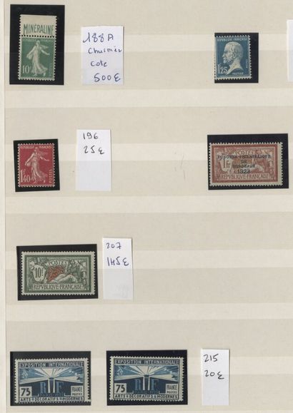 null A hinged binder of mint French stamps with hinge dimension 6 000 €. Examples...