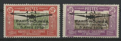 null NEW CALEDONIA AIR POST n°1 and n° 2 new with hinge (colonial rubber). Price...