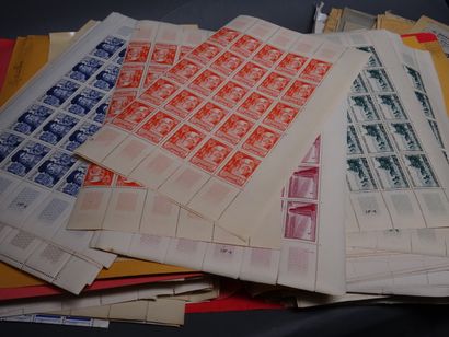 null Set of mint French stamps** without hinge, in blocks, panels or plates, mainly...
