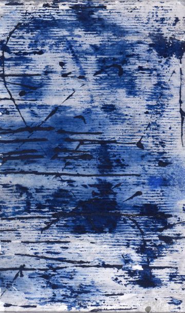  Georges NOËL (1924-2010) La grande bleue, 1998 Technique mixte, encre et sable sur...