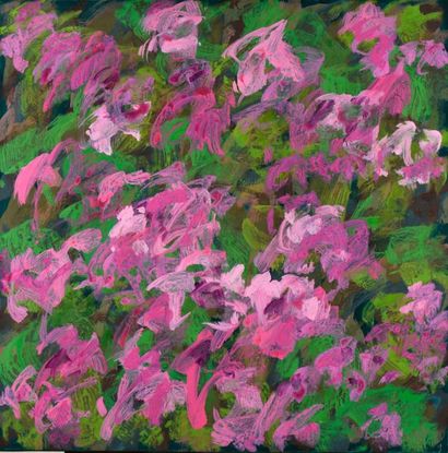  Jean-Louis VIBERT (né 1938) Laurier rose Acrylique sur toile, signée, titrée et...
