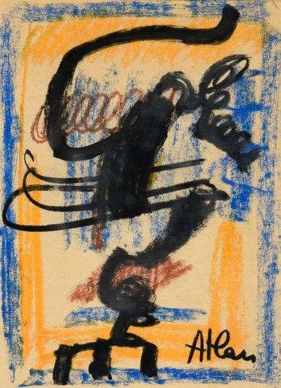  Jean-Michel ATLAN (1913-1960) Sans titre, 1952 Pastel sur papier, signé en bas à...
