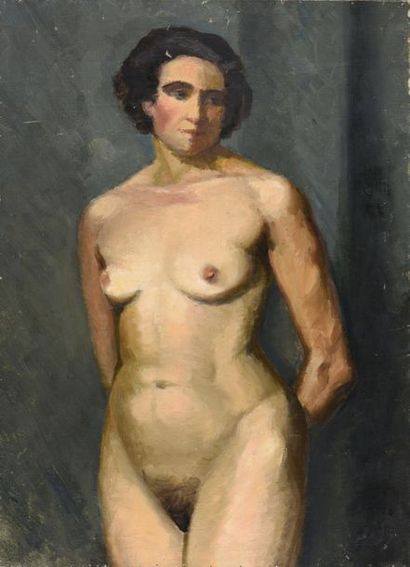 null Jean PUY (1876-1960) 
Nu debout, 1920
Huile sur toile, signée postérieurement...