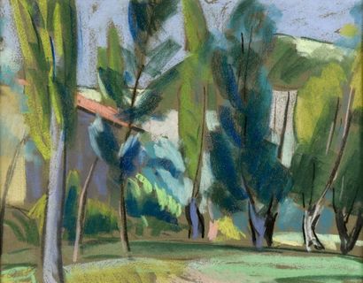 null Adrien BAS (1884-1925)
Paysage aux grands arbres
Pastel, monogrammé en bas à...