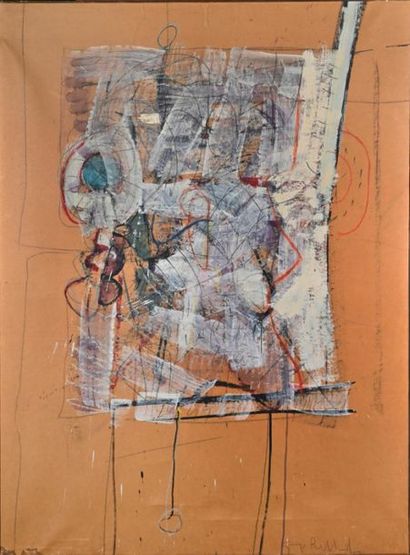  Giorgio BELLANDI (1930-1976) Sans titre Technique mixte sur papier marouflé sur...