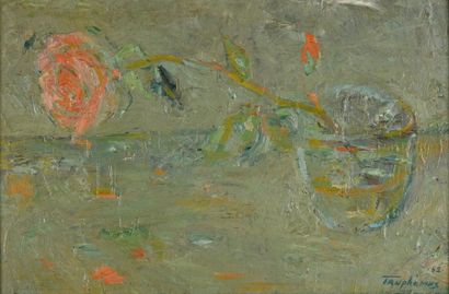  Jacques TRUPHÉMUS (1922-2017) La rose, 1962 Huile sur toile, signée et datée en...