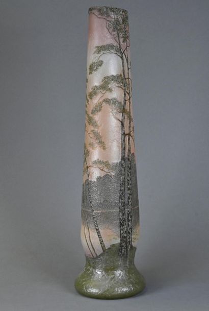 null LEGRAS - Cristallerie de Saint-Denis
Paysage lacustre
Haut vase tronconique...