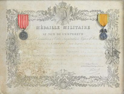 null FRANCE
Diplôme de la médaille militaire Second Empire
Dans un cadre en bois...