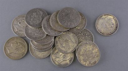 null Lot de 18 pièces en argent comprenant une pièce Charles Felix de Sardaigne,...