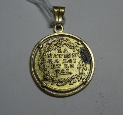 null Médaille en laiton au profil de Louis XVI au recto; La Nation La Loi et le Roi...