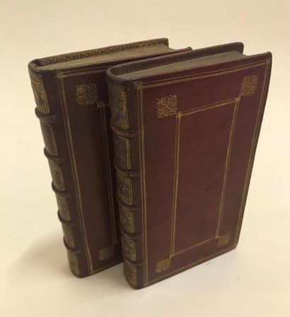 null "LUCIEN. Paris, 1674. 2 volumes in-12 (sur 3), maroquin rouge à la Duseuil....