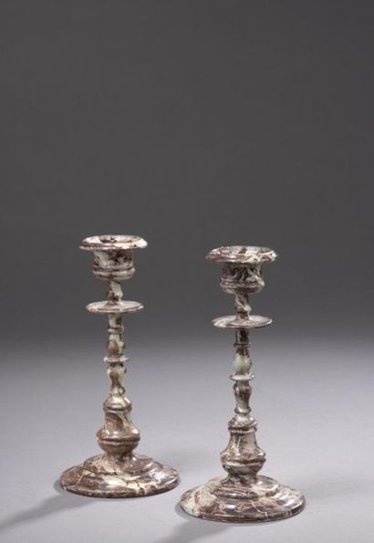 null "A lot of candleholders, two in lacquered metal in faux marble style, one in...