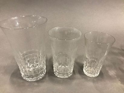 null "A crystal glass set consisting of approximately twenty-two large water glasses,...