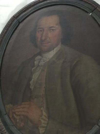 null ENGLISH School circa 1770 Portrait of a man holding a snuffbox H. 64 cm - W....