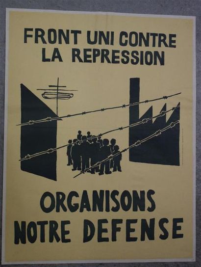 null United front against repression - let's organise our defence Dark green offset...
