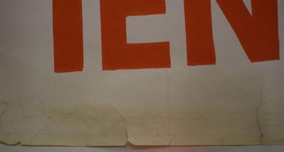 null Renault Flins pilier de greve tient Silkscreen in orange on canvas paper Stamp...