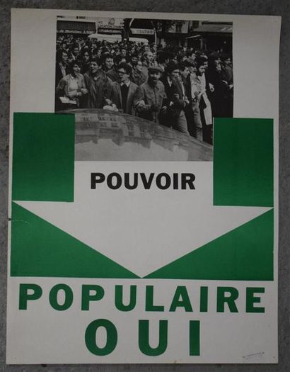 null Set of ten posters: People's Power Yes Green and black silkscreen print on unscreened...